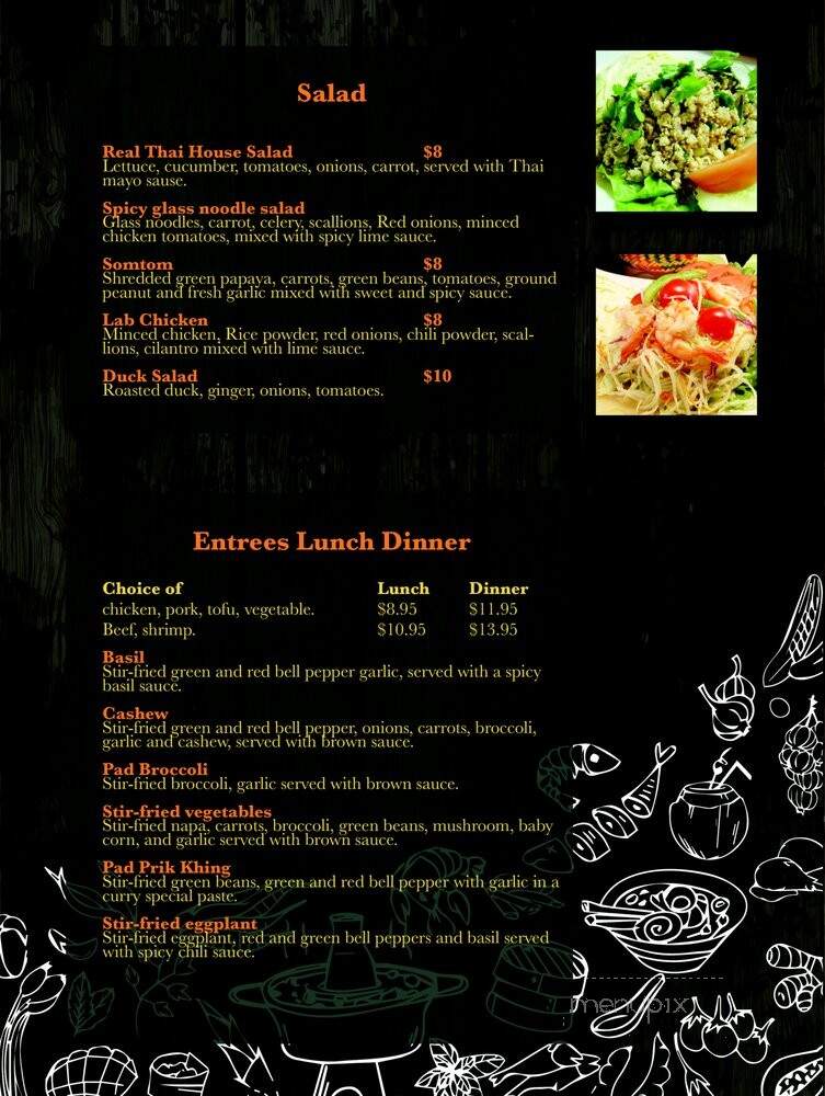 Real Thai Cuisine - Cranberry Township, PA menu_pic