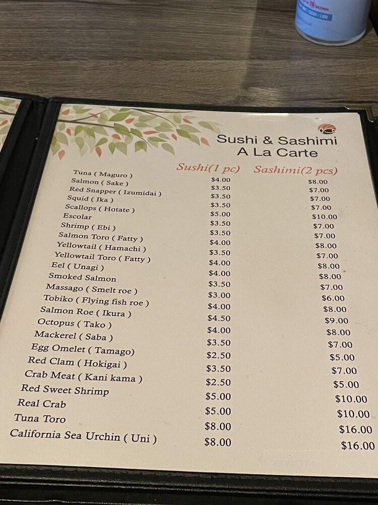 Naru Restaurant - Franklin Lakes, NJ menu_pic