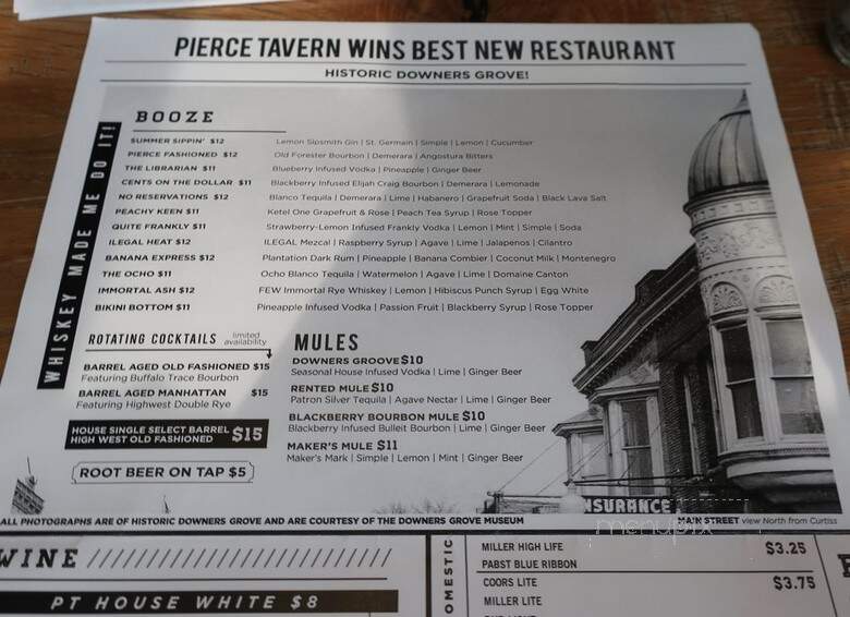 Pierce Tavern - Downers Grove, IL menu_pic