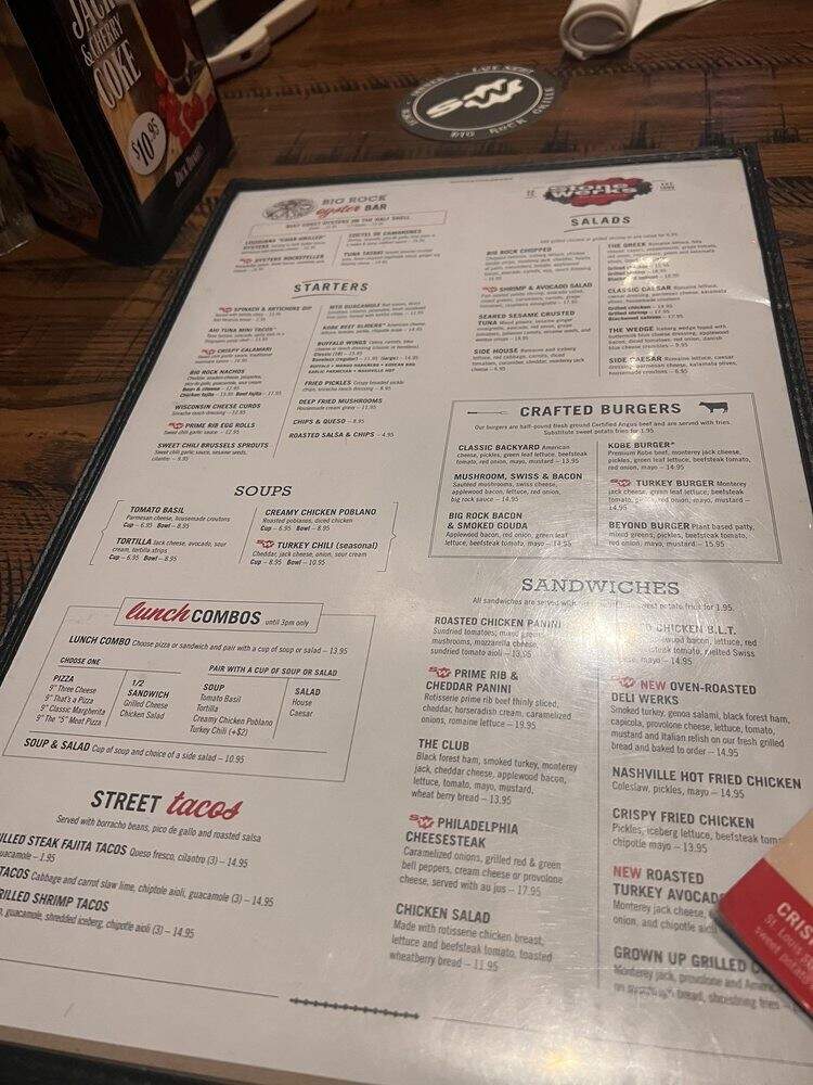 Stone Werks Big Rock Grille - San Antonio, TX menu_pic