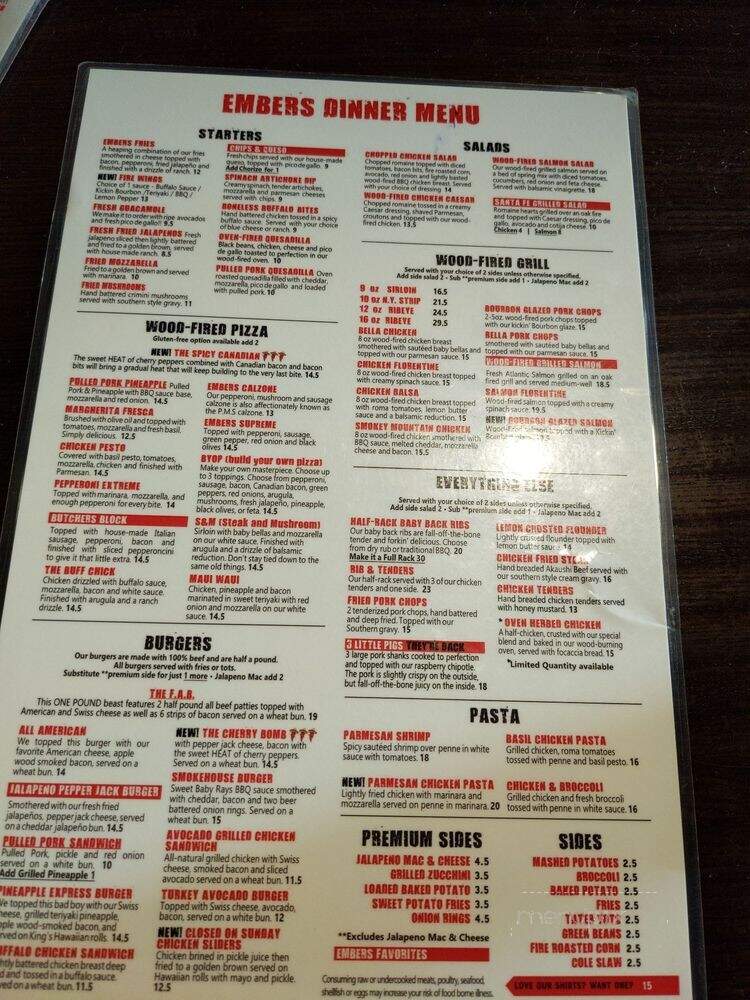 Embers Wood Fire Kitchen & Tap - San Antonio, TX menu_pic