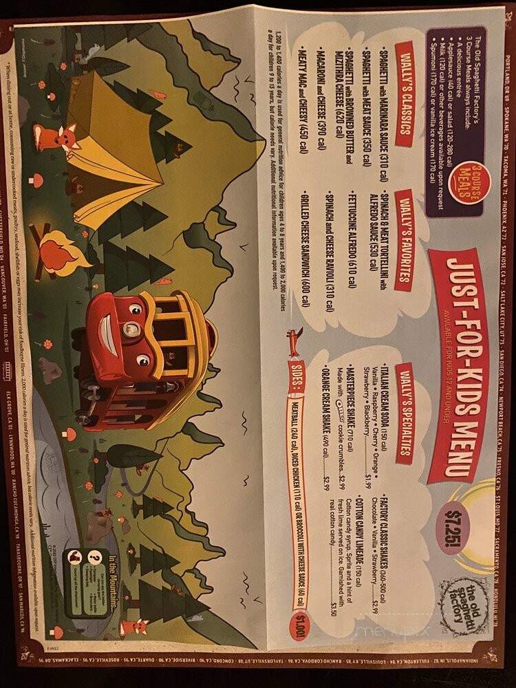 The Old Spaghetti Factory - Carmel, IN menu_pic
