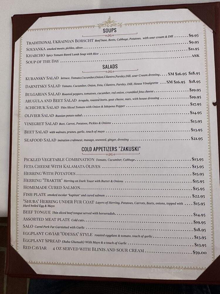 Traktir Restaurant Valley - Los Angeles, CA menu_pic