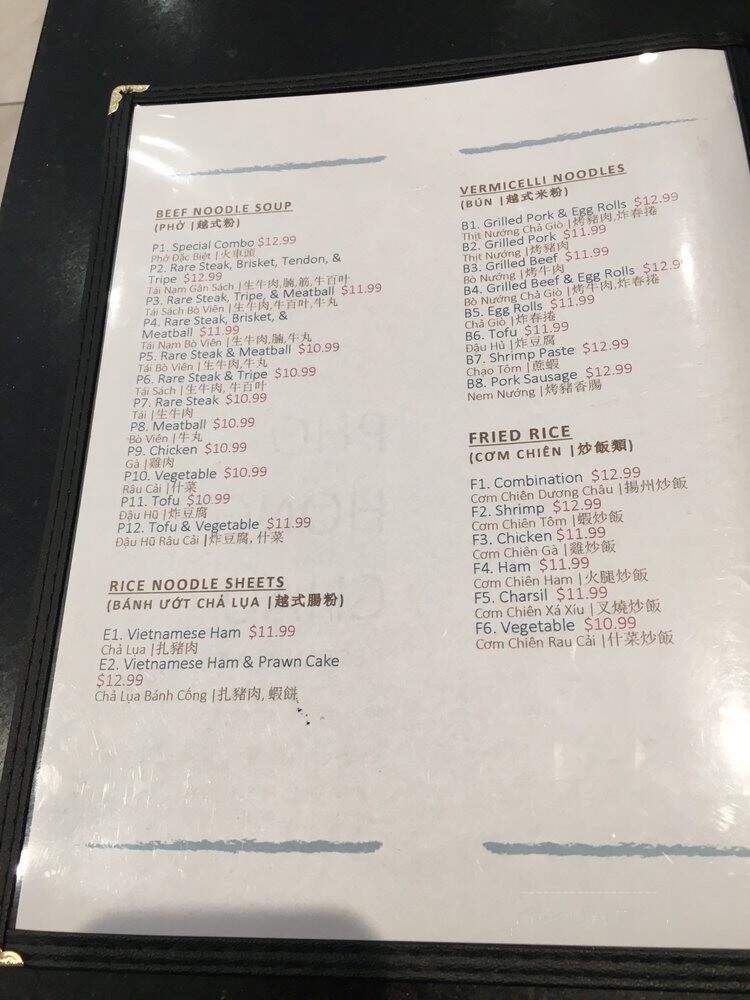 Pho Hong Chau - South Salt Lake, UT menu_pic