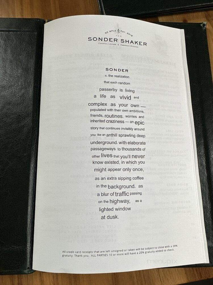 The Sonder Shaker - Minneapolis, MN menu_pic