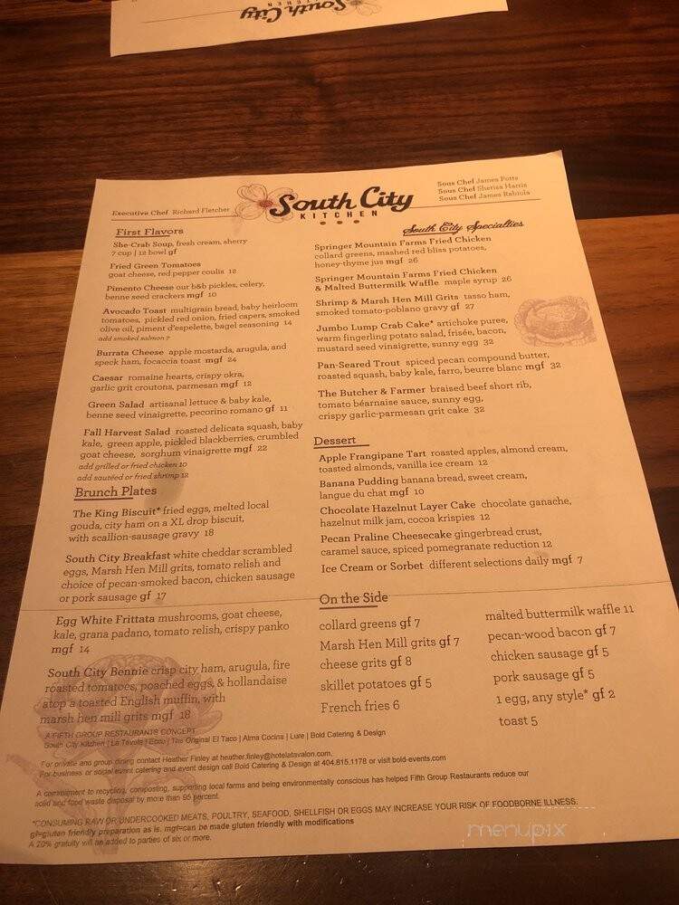 South City Kitchen Avalon - Alpharetta, GA menu_pic