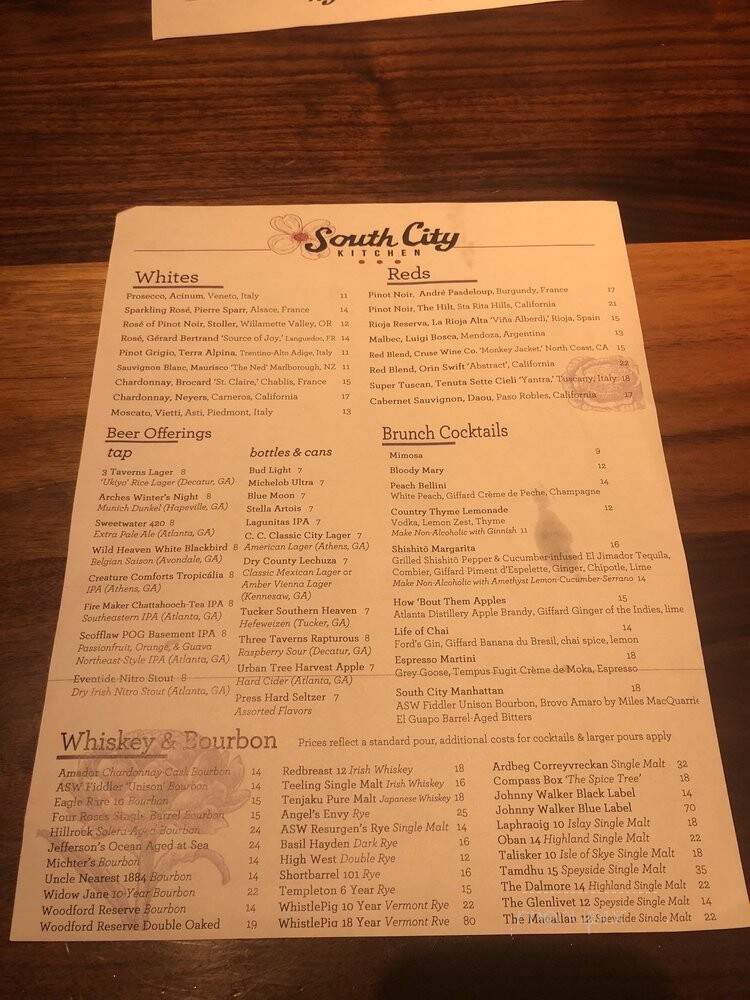 South City Kitchen Avalon - Alpharetta, GA menu_pic