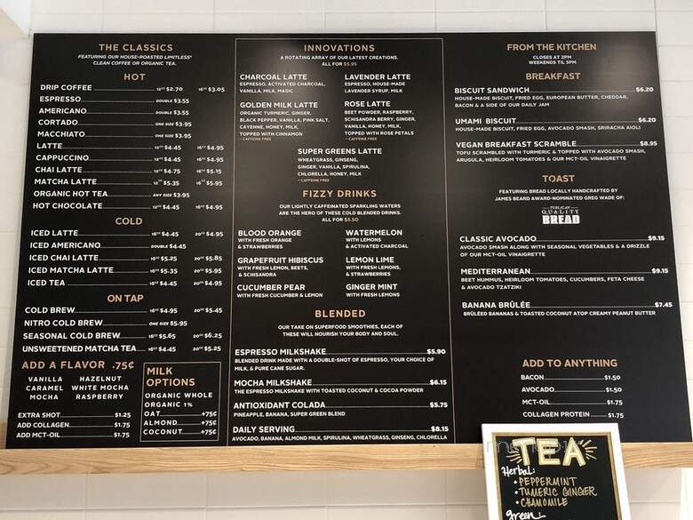Limitless Coffee & Tea - Chicago, IL menu_pic