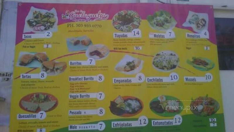Flor de Guelaguetza - Portland, OR menu_pic