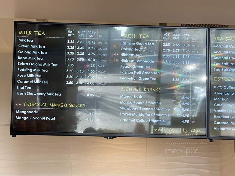 85 Degree C Bakery Cafe - Orange, CA menu_pic