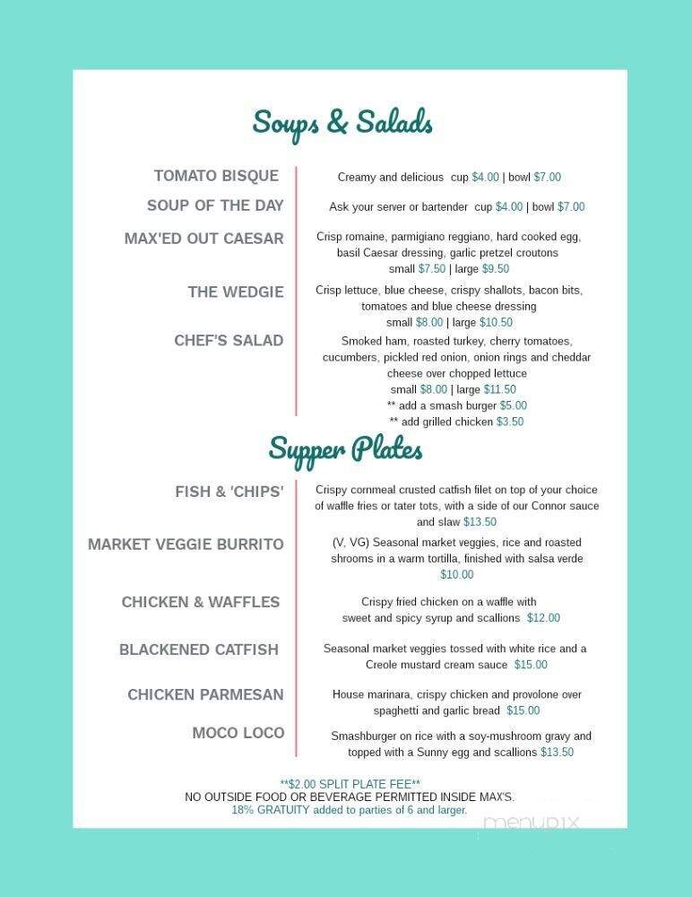Max's Eatery - Lancaster, PA menu_pic
