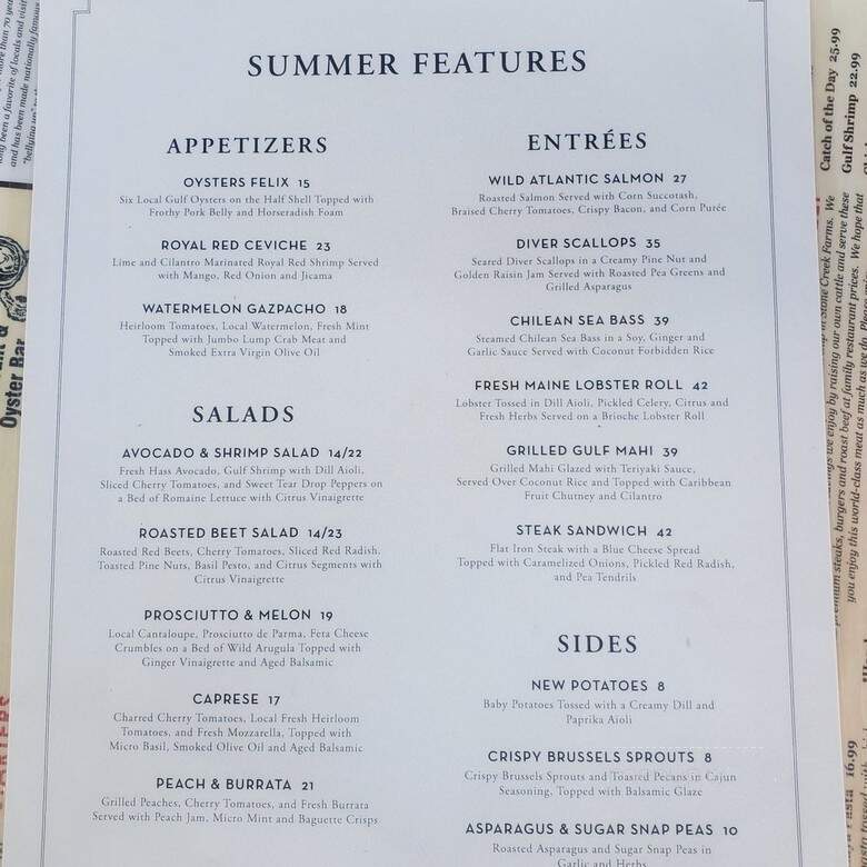 Felix's Restaurant & Oyster Bar - New Orleans, LA menu_pic
