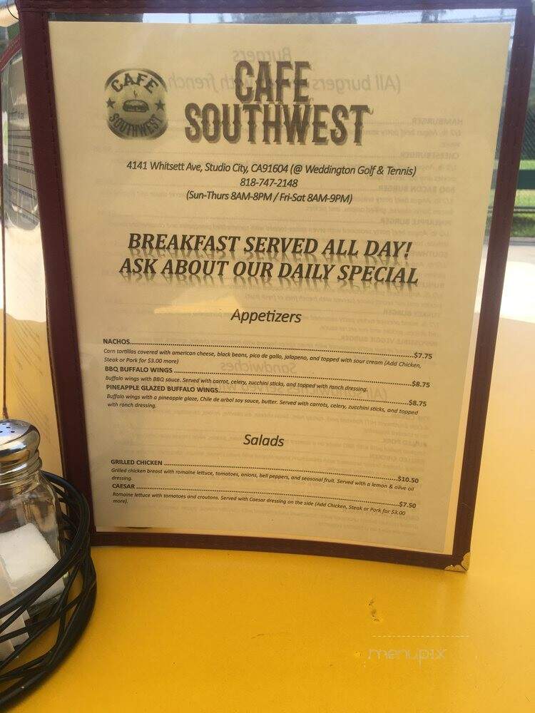 Cafe Southwest - Los Angeles, CA menu_pic