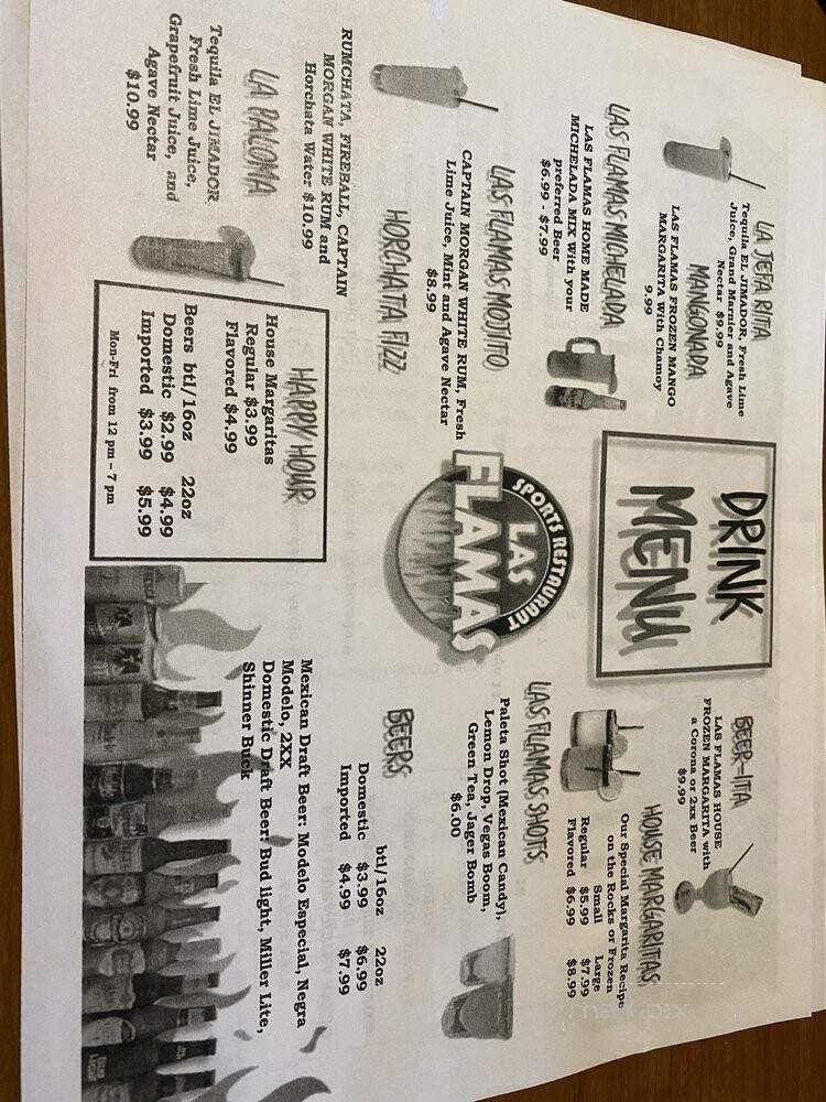 Las Flamas Sports Restaurant - Dallas, TX menu_pic