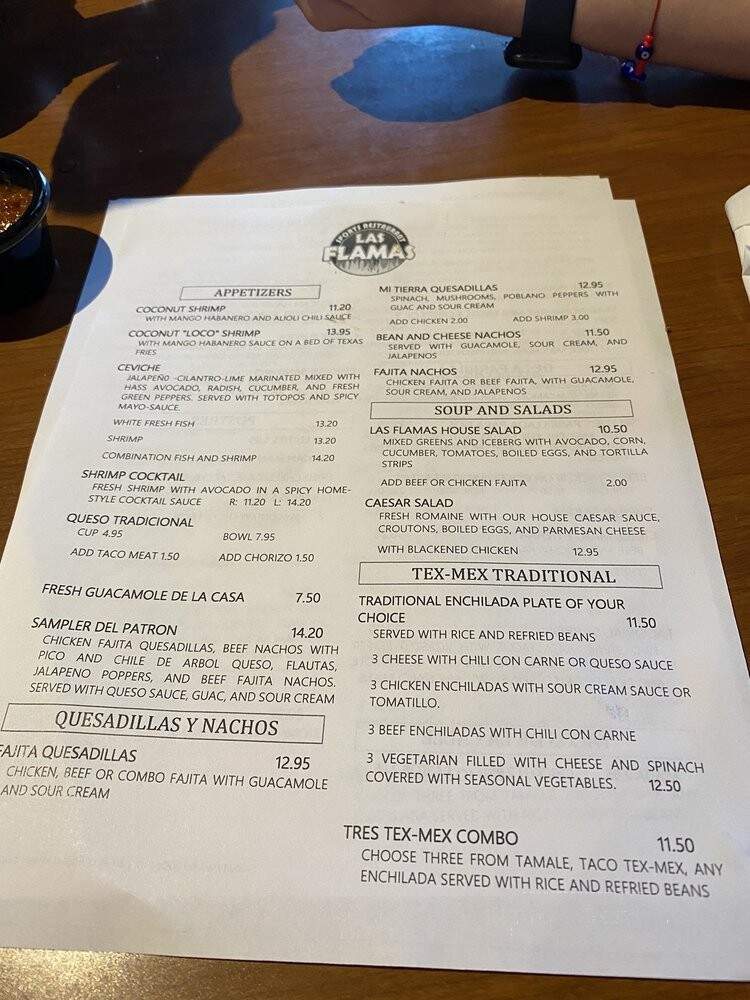 Las Flamas Sports Restaurant - Dallas, TX menu_pic