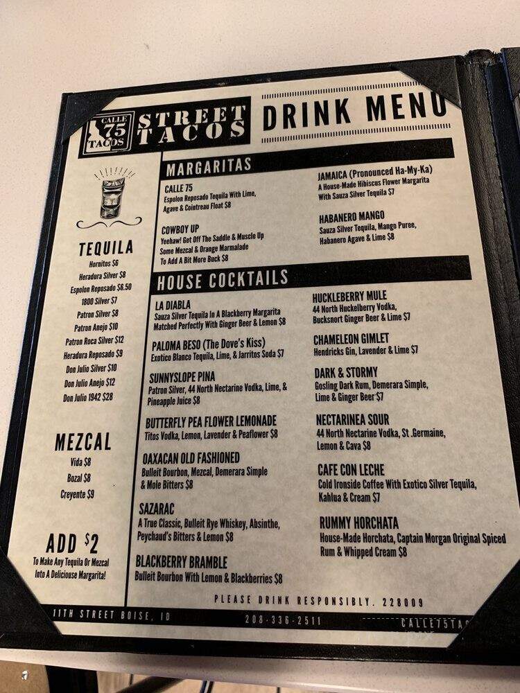 Calle 75 Downtown - Boise, ID menu_pic
