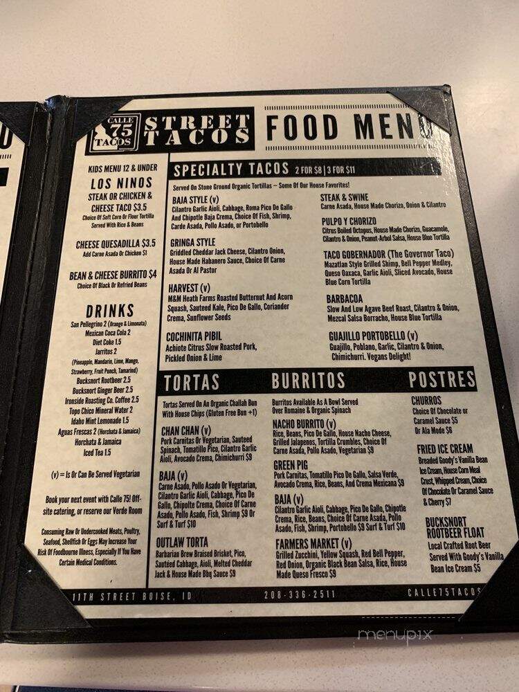 Calle 75 Downtown - Boise, ID menu_pic