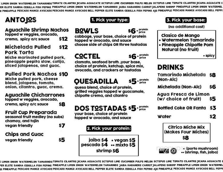 Citrico Ceviche - Los Angeles, CA menu_pic