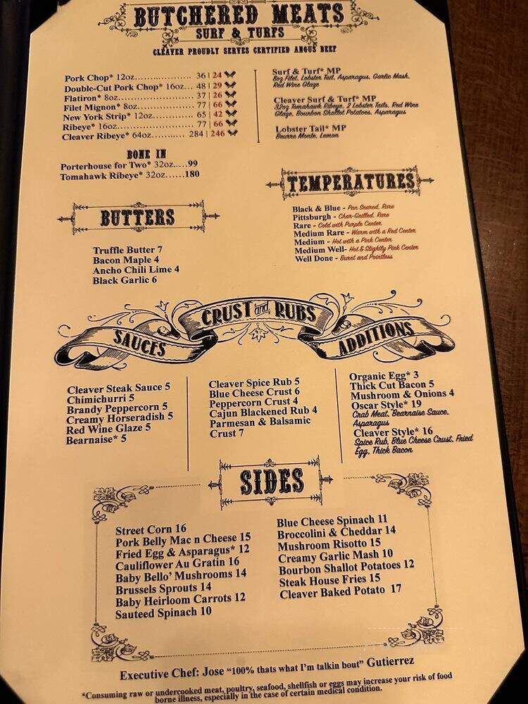 Cleaver - Las Vegas, NV menu_pic
