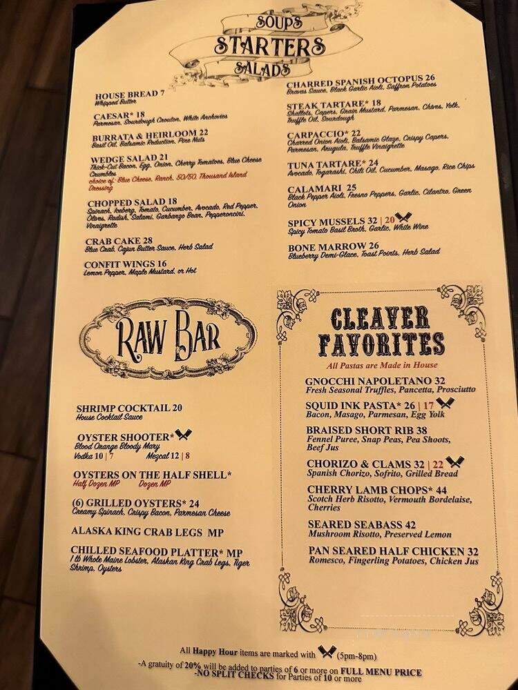 Cleaver - Las Vegas, NV menu_pic