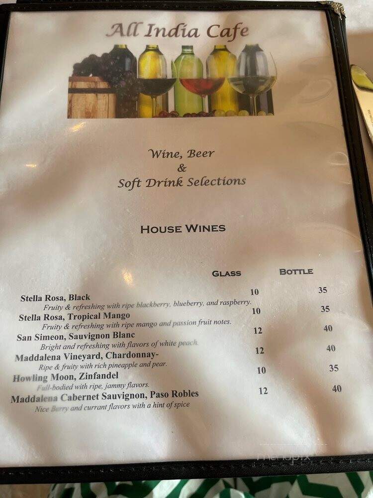All India Cafe - Glendale, CA menu_pic