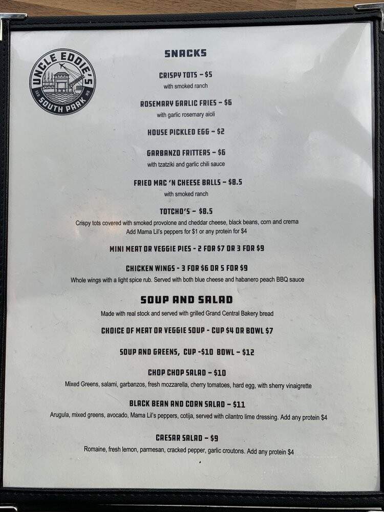 Uncle Eddie's - Seattle, WA menu_pic