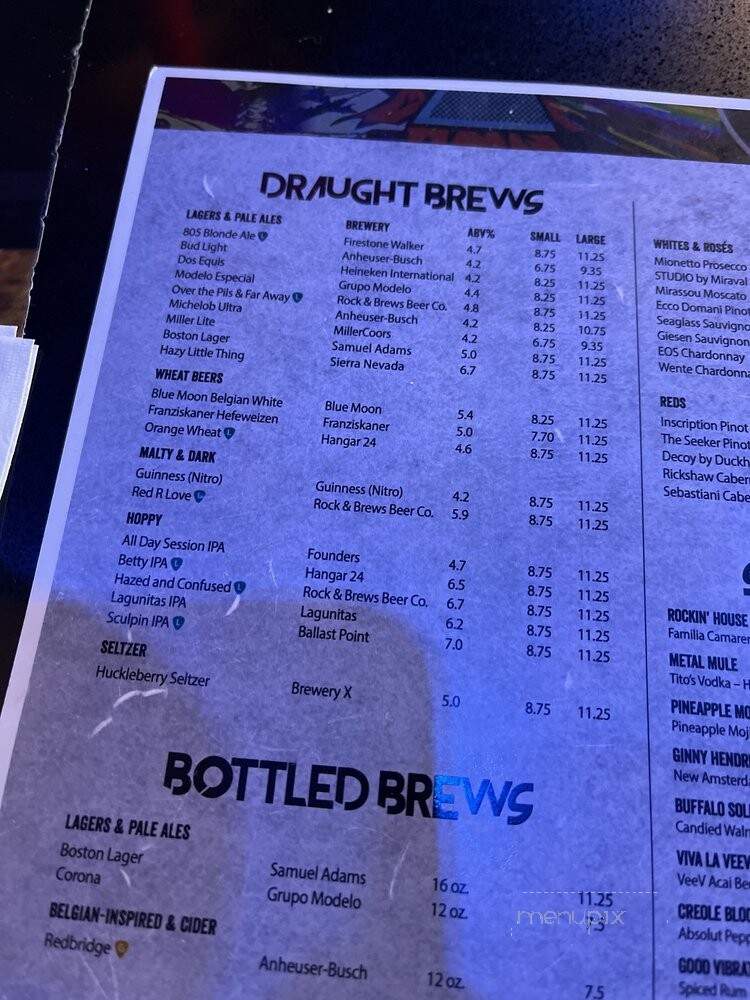 Rock & Brews Restaurant - Ontario, CA menu_pic