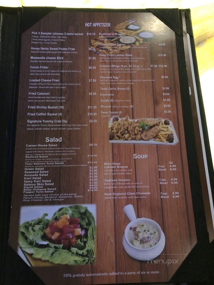 Yummy Crab Seafood Restaurant & Sports Bar - Jacksonville Beach, FL menu_pic