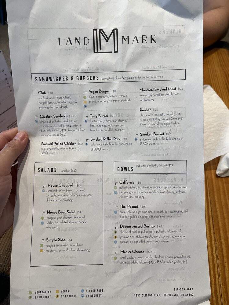 Landmark - Cleveland, OH menu_pic