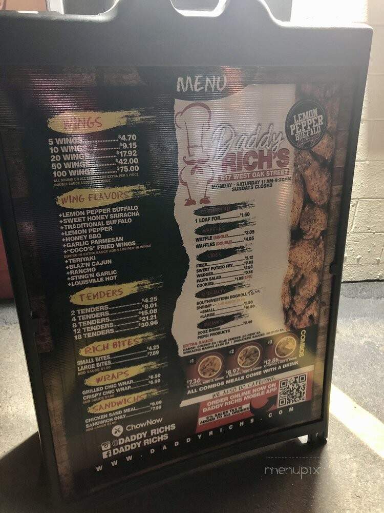 Daddy Rich's - Louisville, KY menu_pic