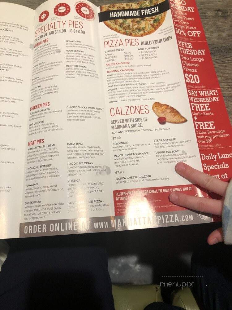 Manhattan Pizza - Raleigh, NC menu_pic