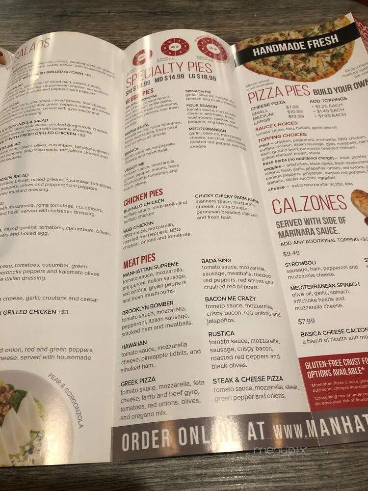 Manhattan Pizza - Raleigh, NC menu_pic