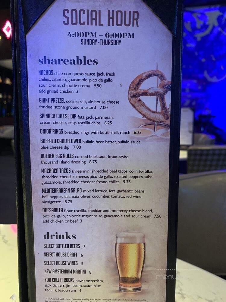 90 Ninety Bar + Grill - Las Vegas, NV menu_pic