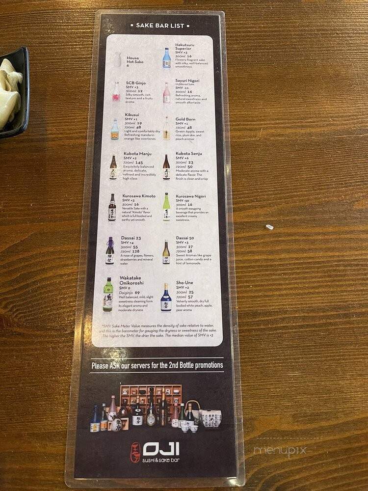 OJI Sushi & Sake Bar - Pasadena, CA menu_pic