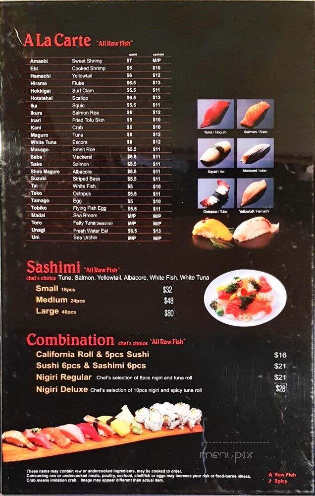 Jin Sushi - Lakewood, WA menu_pic