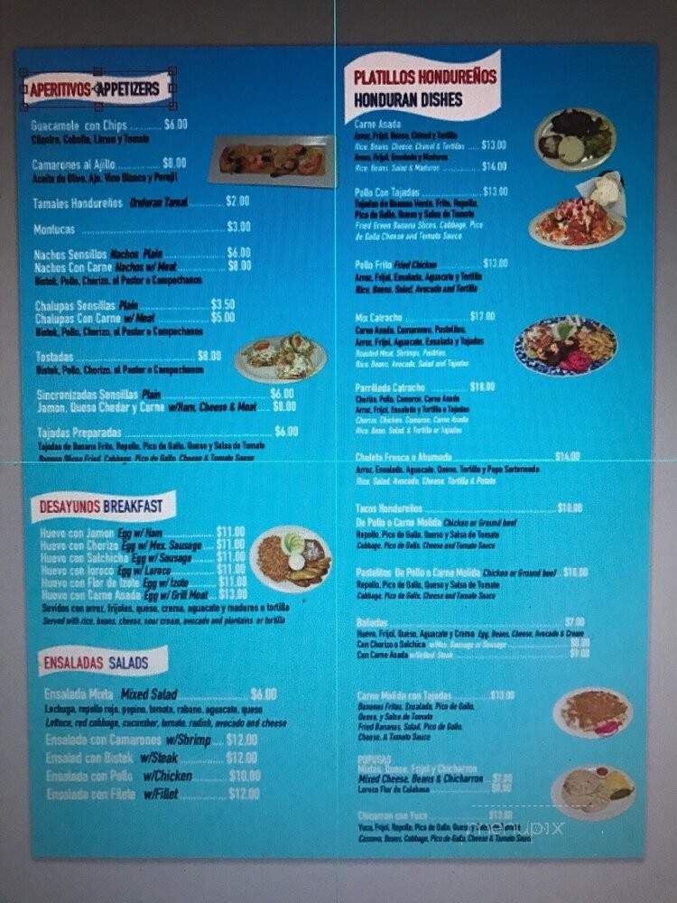 El Sabor Catracho - Philadelphia, PA menu_pic