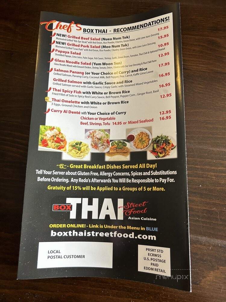 Box Thai Street Food - Van Nuys, CA menu_pic