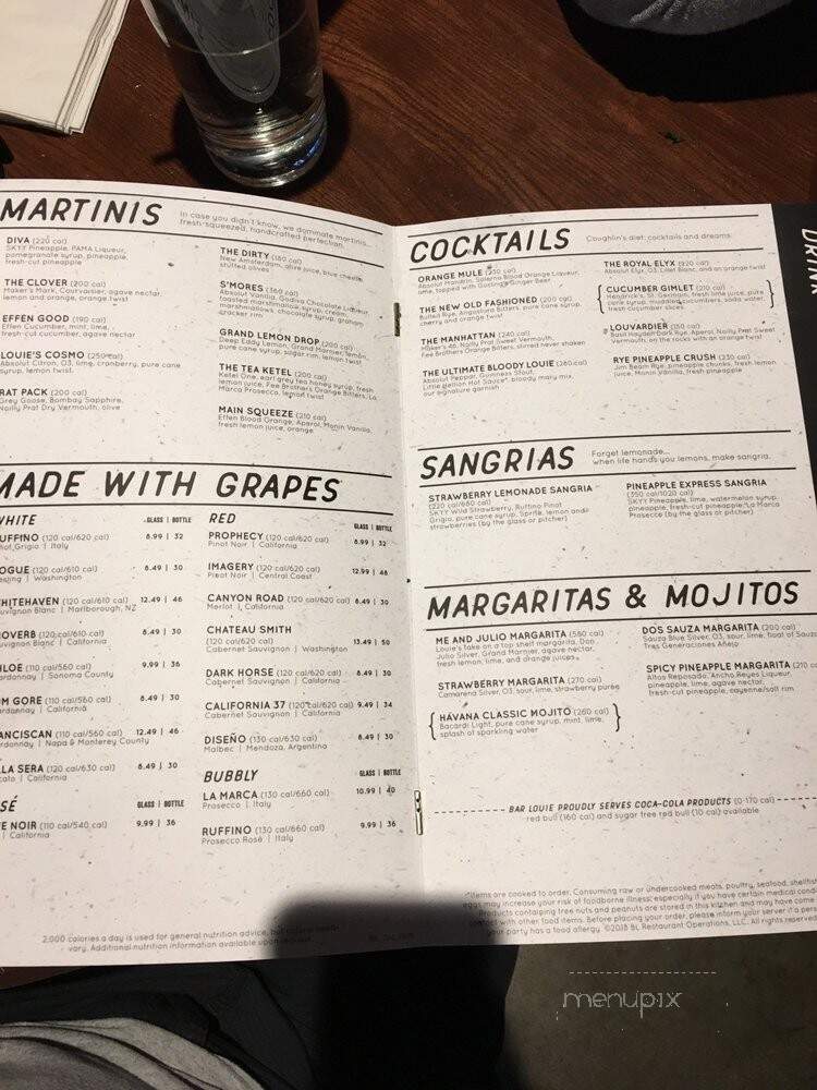 Bar Louie - Nashville, TN menu_pic