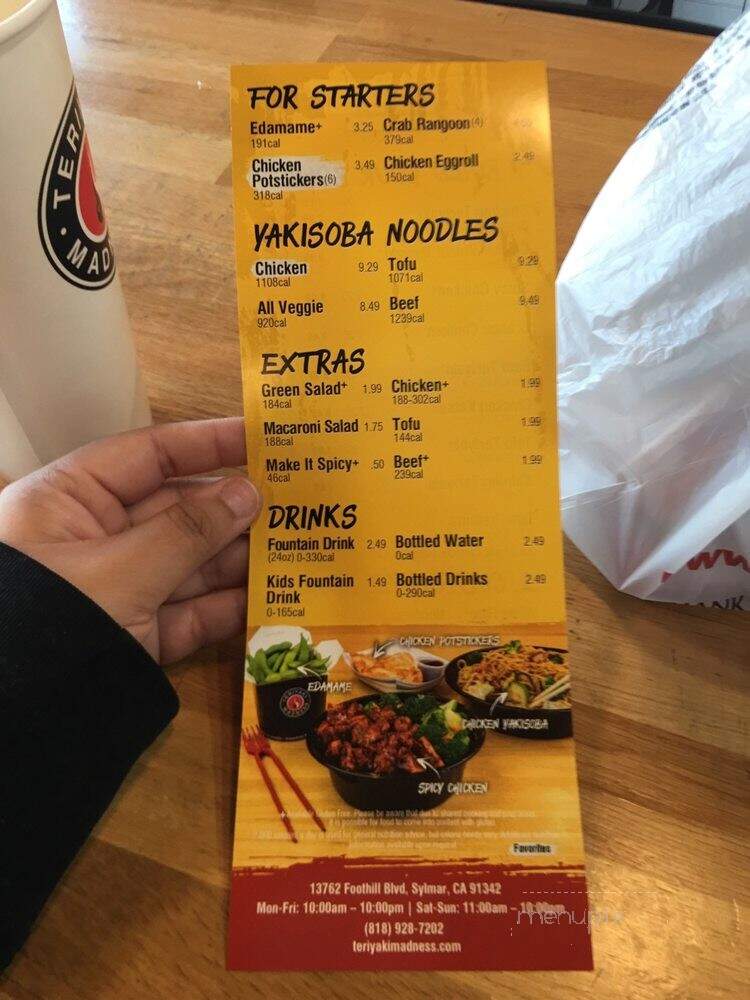 Teriyaki Madness - Sylmar, CA menu_pic