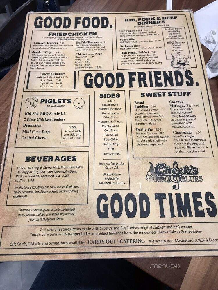 Checks BBQ & Blues - Louisville, KY menu_pic