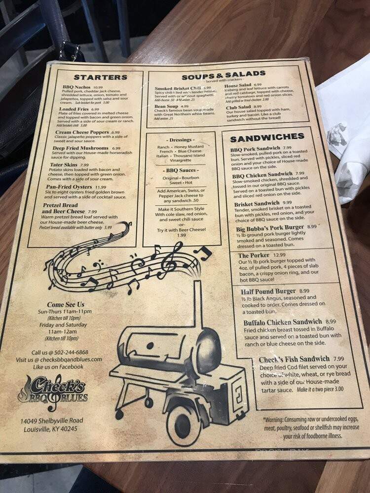Checks BBQ & Blues - Louisville, KY menu_pic