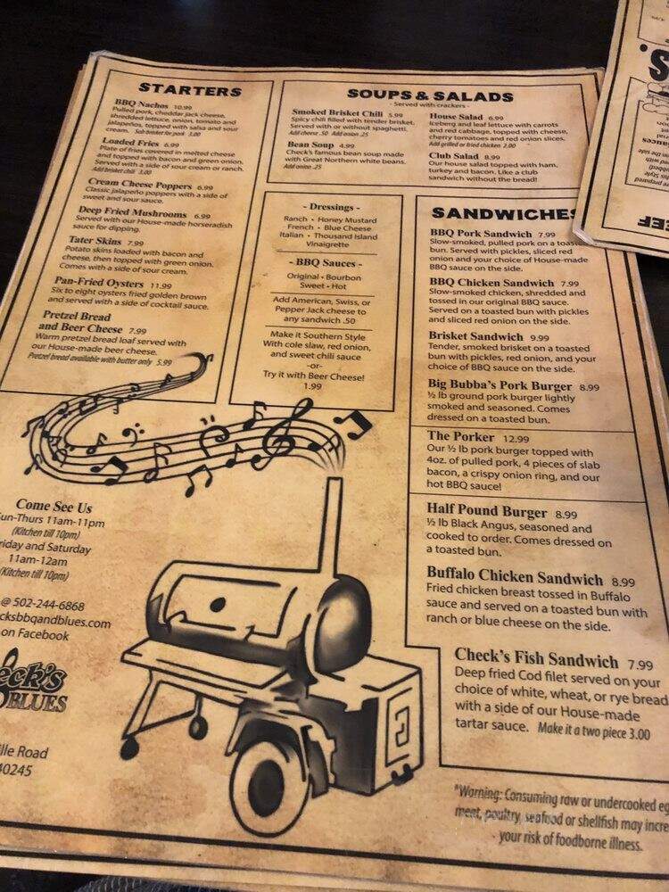 Checks BBQ & Blues - Louisville, KY menu_pic