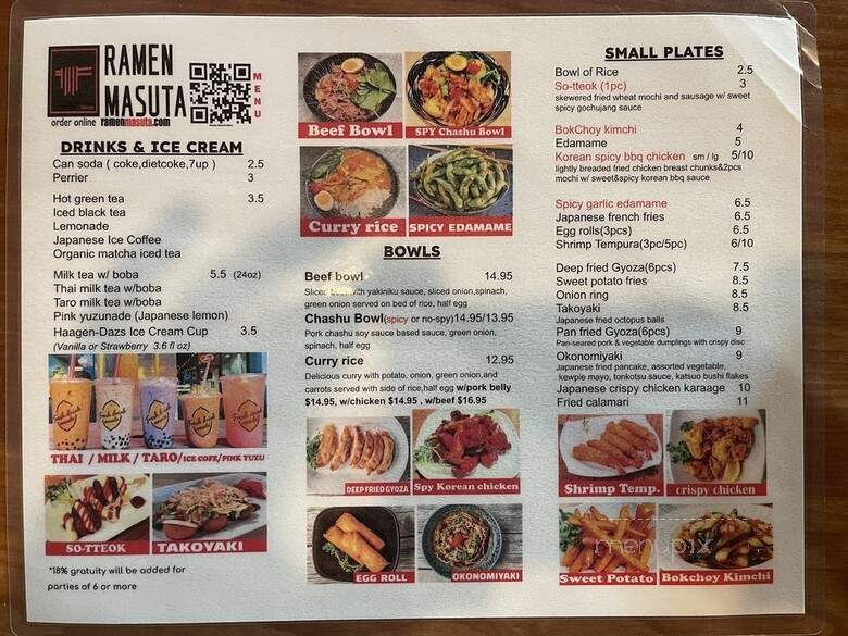 Ramen Masuta - Rancho Cucamonga, CA menu_pic