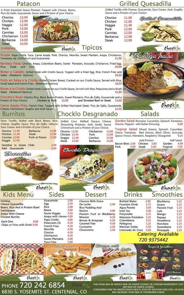 Chocklo - Centennial, CO menu_pic