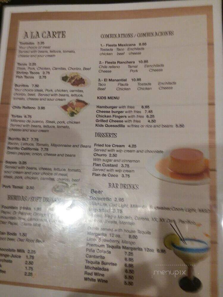 El Manantial - Wauconda, IL menu_pic