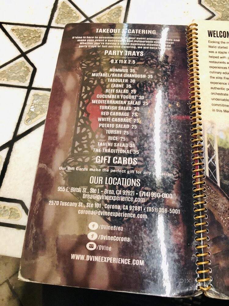 D'Vine - Corona, CA menu_pic
