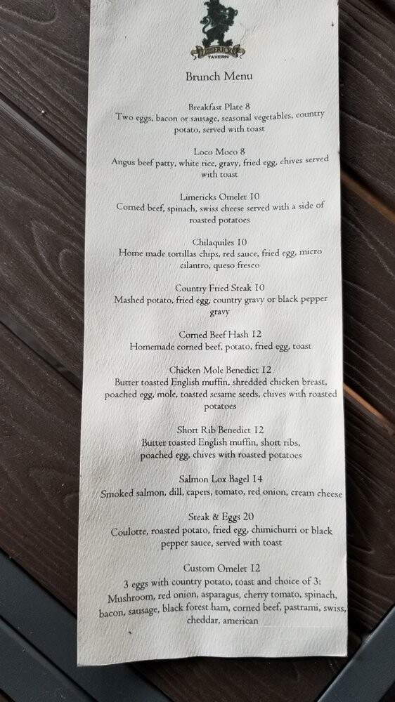 Limericks Tavern - Chino Hills, CA menu_pic