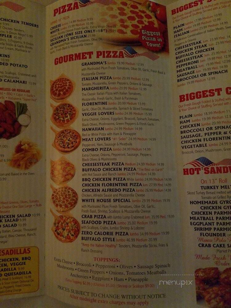 Captain's Pizza & Sub - Ocean City, MD menu_pic