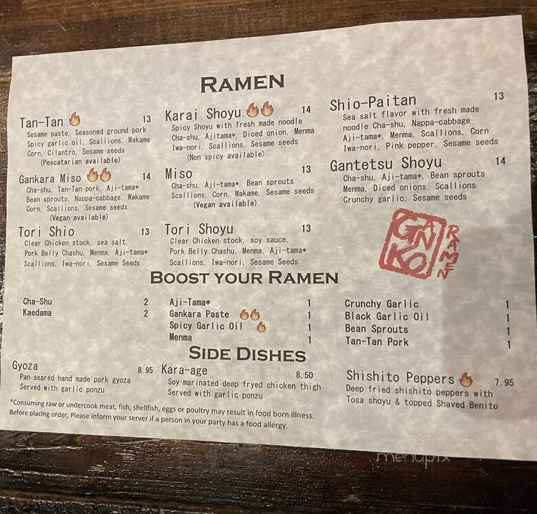 Ganko Ittetsu Ramen - Providence, RI menu_pic