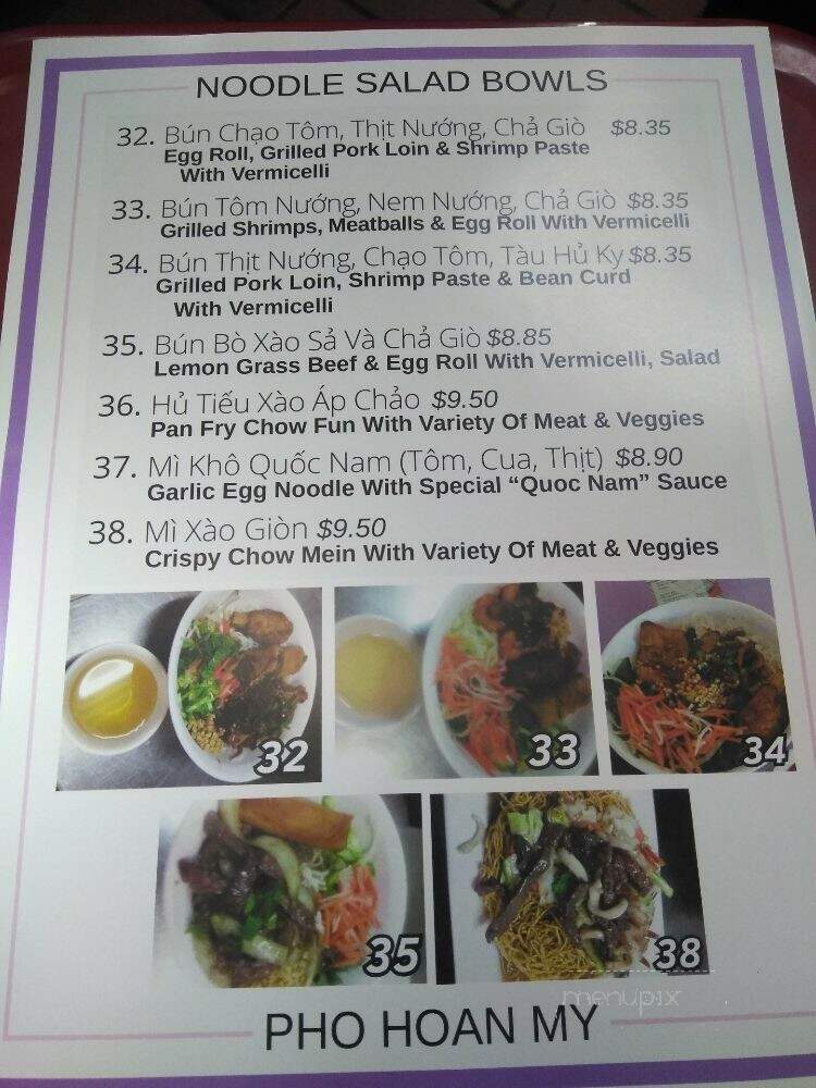 Pho Hoan My - Los Angeles, CA menu_pic